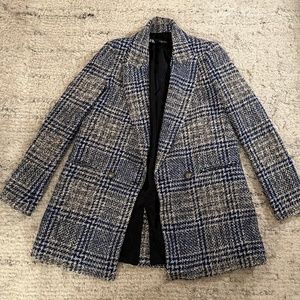 Zara Blue Tweed Coat